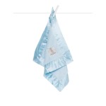 Little Giraffe Baby Blanket - Luxe Soft Blanket with Satin Trim - Baby Stroller Blanket - Newborn Baby Essentials & Baby Gifts - 17 x 17 - Blue