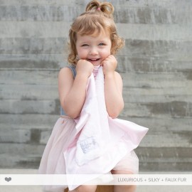 Little Giraffe Baby Blanket - Luxe Soft Blanket with Satin Trim - Baby Stroller Blanket - Newborn Baby Essentials & Baby Gifts - 17 x 17 - Blue