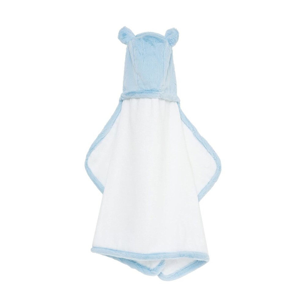 Little Giraffe Luxe Baby Towel with Ears, 24 x 41, Blue