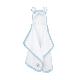 Little Giraffe Luxe Baby Towel with Ears, 24 x 41, Blue