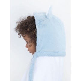 Little Giraffe Luxe Baby Towel with Ears, 24 x 41, Blue
