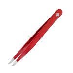 Rubis Evolution Swiss Cross Stainless Steel Tweezers Combined Pointed/Slanted Tips for Precise Eyebrows and Hair Removal, 1K901,Rubis Switzerland Swiss Made World Renowned Precision