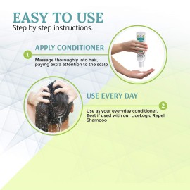 LiceLogic Repel Lice Prevention Conditioner, 8oz, Rosemary Mint - Effective Against Super Lice, Kills Eggs & Nits, Not Toxic, Naturally Derived Licezyme