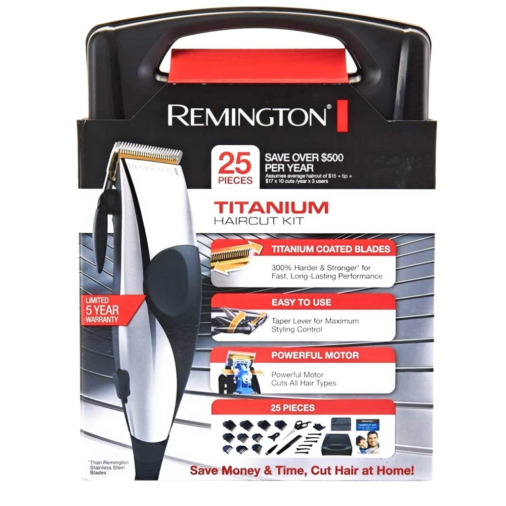 Remington 25 Piece Clipper kit with Titanium Coated Blades