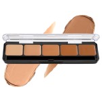 Graftobian HD Glamour Crme Foundation Palette (Warm 2) - High Definition 5 Color Makeup Palette, Cream Based Foundation Concealer and Contour Palette, Full Coverage - Medium Warm Skin Shades