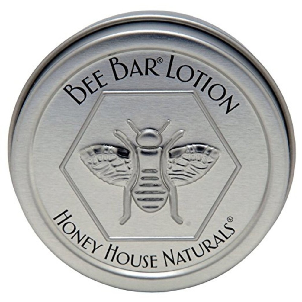 Honey House Solid Lotion Bee Bar - No Added Scent - 0.6 oz - New in Silver Embossed Tin Case