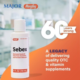 Rugby Sebex Medicated Dandruff Shampoo for Women and Men - 2% Sulfur and 2% Salicylic Acid Anti-Dandruff Shampoo - Helps With Symptoms of Seborrheic Dermatitis and Psoriasis - 4 Oz. Rugby Sebex Medicated Dandruff Shampoo for Women and Men - 2% Sulfur and 2% Salicylic Acid Anti-Dandruff Shampoo - Helps With Symptoms of Seborrheic Dermatitis and Psoriasis - 4 Oz.