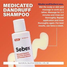 Rugby Sebex Medicated Dandruff Shampoo for Women and Men - 2% Sulfur and 2% Salicylic Acid Anti-Dandruff Shampoo - Helps With Symptoms of Seborrheic Dermatitis and Psoriasis - 4 Oz. Rugby Sebex Medicated Dandruff Shampoo for Women and Men - 2% Sulfur and 2% Salicylic Acid Anti-Dandruff Shampoo - Helps With Symptoms of Seborrheic Dermatitis and Psoriasis - 4 Oz.