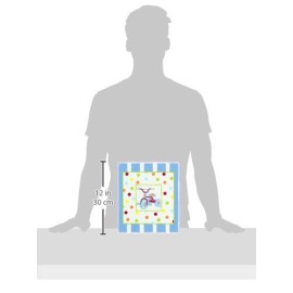 The Kids Room by Stupell Tricycle with Polka Dots and Blue Stripes Rectangle Wall Plaque