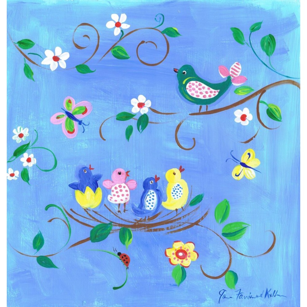 The Kids Room by Stupell Birds in The Nest Square Wall Plaque