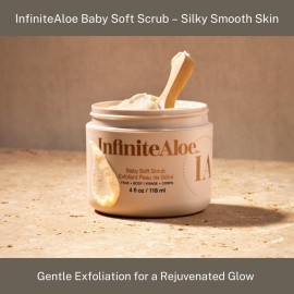 InfiniteAloe Baby Soft Scrub, Aloe Vera Based Face and Body Scrub - Exfoliating and Moisturizing - 4oz. InfiniteAloe Baby Soft Scrub, Aloe Vera Based Face and Body Scrub - Exfoliating and Moisturizing - 4oz.