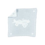 Barefoot Dreams CozyChic Scalloped Baby Receiving Blanket - Blue & White 30x 32