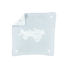 Barefoot Dreams CozyChic Scalloped Baby Receiving Blanket - Blue & White 30x 32