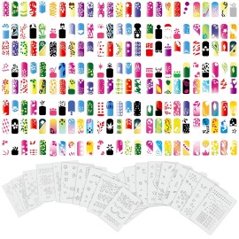 Custom Body Art Airbrush Nail Stencils - Design Series Set  11 Includes 20 Individual Nail Art Template Sheets with 13 Designs Each for a Total 260 Patterns