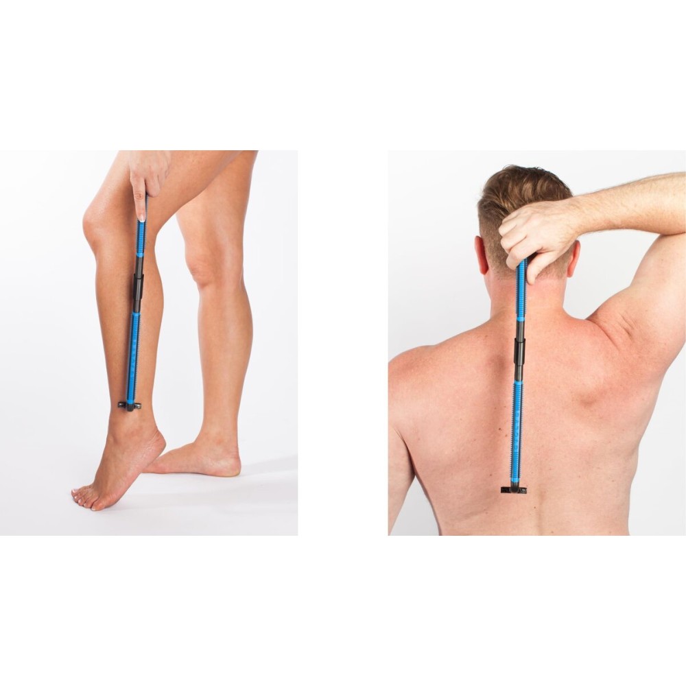 EVOLVE Body Razor Back Shaver Leg Shaver Face Shaver Long Sturdy Folding Handle - 4 Cartridges Included - Shave Wet or Dry - Better Control - Safety Razor Won\'t Cut Your Back Like Larger Blades