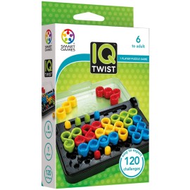 SmartGames IQ Twist, a Travel Game for Kids and Adults, a Cognitive Skill-Building Brain Game - Brain Teaser for Ages 6 & Up, 120 Challenges in Travel-Friendly Case