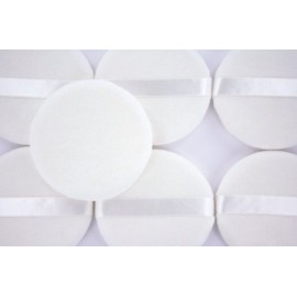 Zink Color Round Jumbo Velour Powder Puff W Ribbon 4 Diameter
