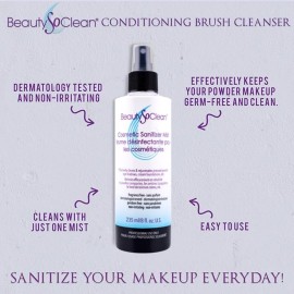 Beautysoclean Cosmetic Sanitizer Mist - (8.0 oz.) Makeup Sanitizing Spray for Powder-based Makeup Palettes & Pressed Cream Foundations, Bronzers, Concealers, Blushes, Eyeshadows.