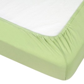 Kushies Organic Jersey Crib Fitted Sheet, Green