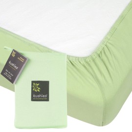 Kushies Organic Jersey Crib Fitted Sheet, Green