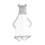 Little Giraffe Luxe Baby Towel with Ears, 24 x 41, Silver