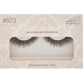Baci Natural Look Style No.673 Black Deluxe Eyelashes with Adhesive Included, Black Baci Natural Look Style No.673 Black Deluxe Eyelashes with Adhesive Included, Black