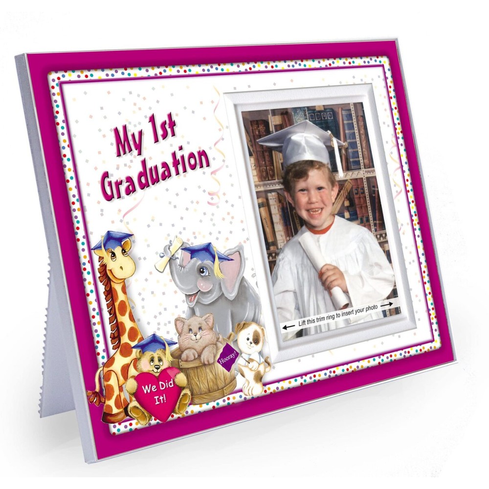 Prek Graduation Kindergarten Preschool Graduation Picture Frame | Colorful and Fun | Holds 3.5 x 5 Photo | First Graduation Keepsake Gift | Innovative Front-Loading Photo | Friends Design