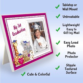 Prek Graduation Kindergarten Preschool Graduation Picture Frame | Colorful and Fun | Holds 3.5 x 5 Photo | First Graduation Keepsake Gift | Innovative Front-Loading Photo | Friends Design