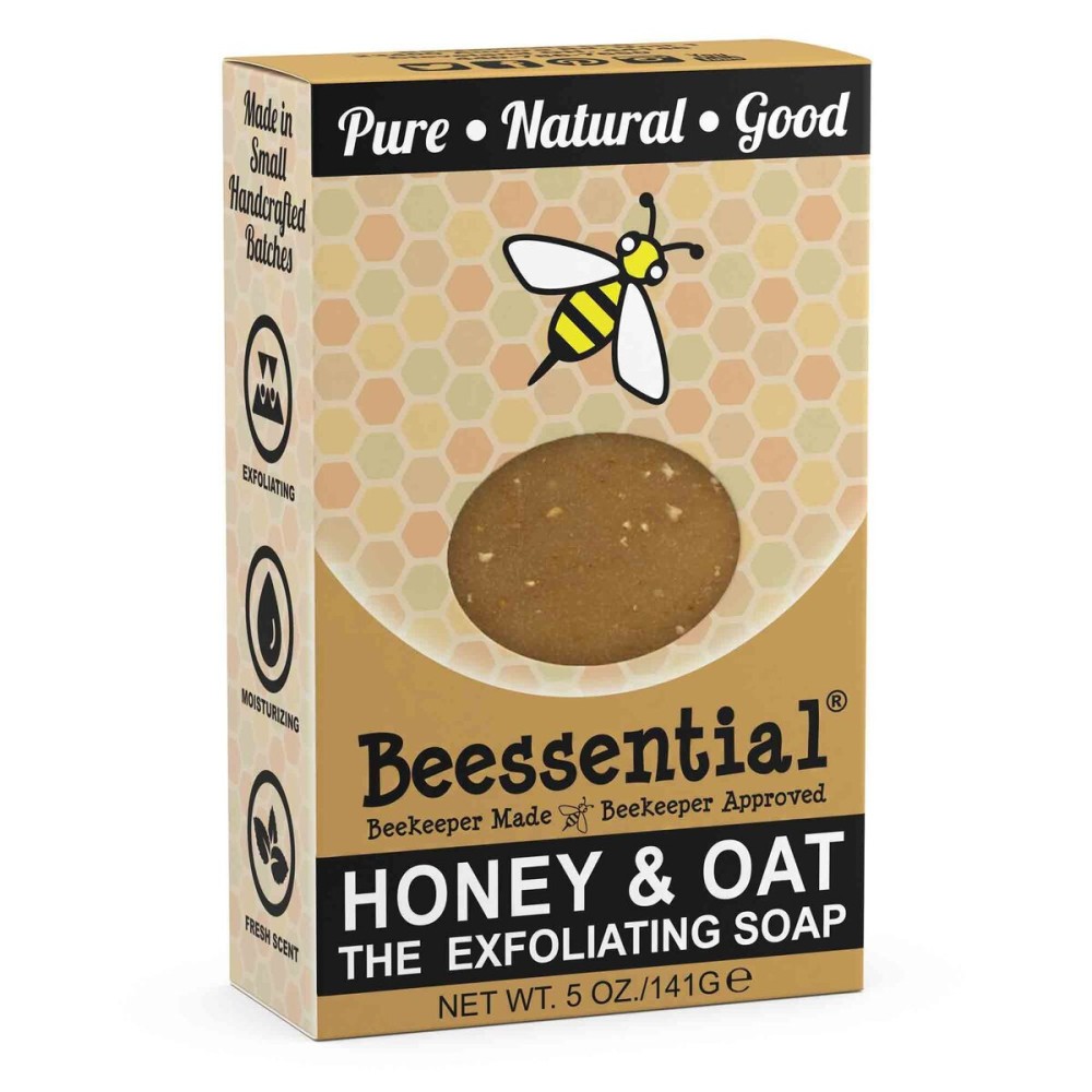 Beessential All Natural Honey & Oat Small Batch Bar Soap - Great for Men, Women, and Children - Paraben Free - Made in the USA - 5 Oz. Beessential All Natural Honey & Oat Small Batch Bar Soap - Great for Men, Women, and Children - Paraben Free - Made in the USA - 5 Oz.