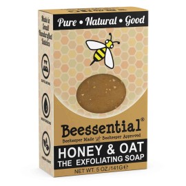 Beessential All Natural Honey & Oat Small Batch Bar Soap - Great for Men, Women, and Children - Paraben Free - Made in the USA - 5 Oz. Beessential All Natural Honey & Oat Small Batch Bar Soap - Great for Men, Women, and Children - Paraben Free - Made in the USA - 5 Oz.