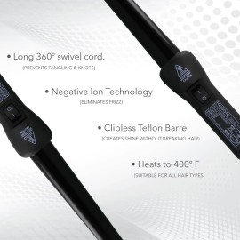 Herstyler Grande Ceramic Curling Wand - 1 inch Dual Voltage for Long and Short Hair - Negative Ions (Black) Herstyler Grande Ceramic Curling Wand - 1 inch Dual Voltage for Long and Short Hair - Negative Ions (Black)