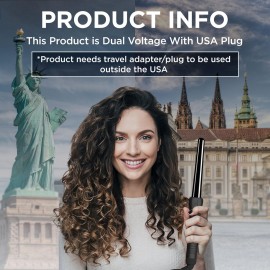 Herstyler Grande Ceramic Curling Wand - 1 inch Dual Voltage for Long and Short Hair - Negative Ions (Black) Herstyler Grande Ceramic Curling Wand - 1 inch Dual Voltage for Long and Short Hair - Negative Ions (Black)