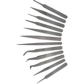 EURO TOOL (TWZ-700.12) 12 Piece Tweezer Set