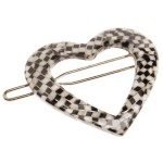 France Luxe Mini Heart Tige Boule Barrette, Opera Silver