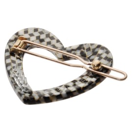 France Luxe Mini Heart Tige Boule Barrette, Opera Silver