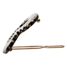 France Luxe Mini Heart Tige Boule Barrette, Opera Silver