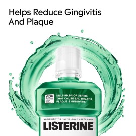 Listerine Freshburst Antiseptic Mouthwash for Bad Breath, Kills 99% of Germs That Cause Bad Breath & Fight Plaque & Gingivitis, ADA Accepted Mouthwash, Spearmint, 1 L Listerine Freshburst Antiseptic Mouthwash for Bad Breath, Kills 99% of Germs That Cause Bad Breath & Fight Plaque & Gingivitis, ADA Accepted Mouthwash, Spearmint, 1 L