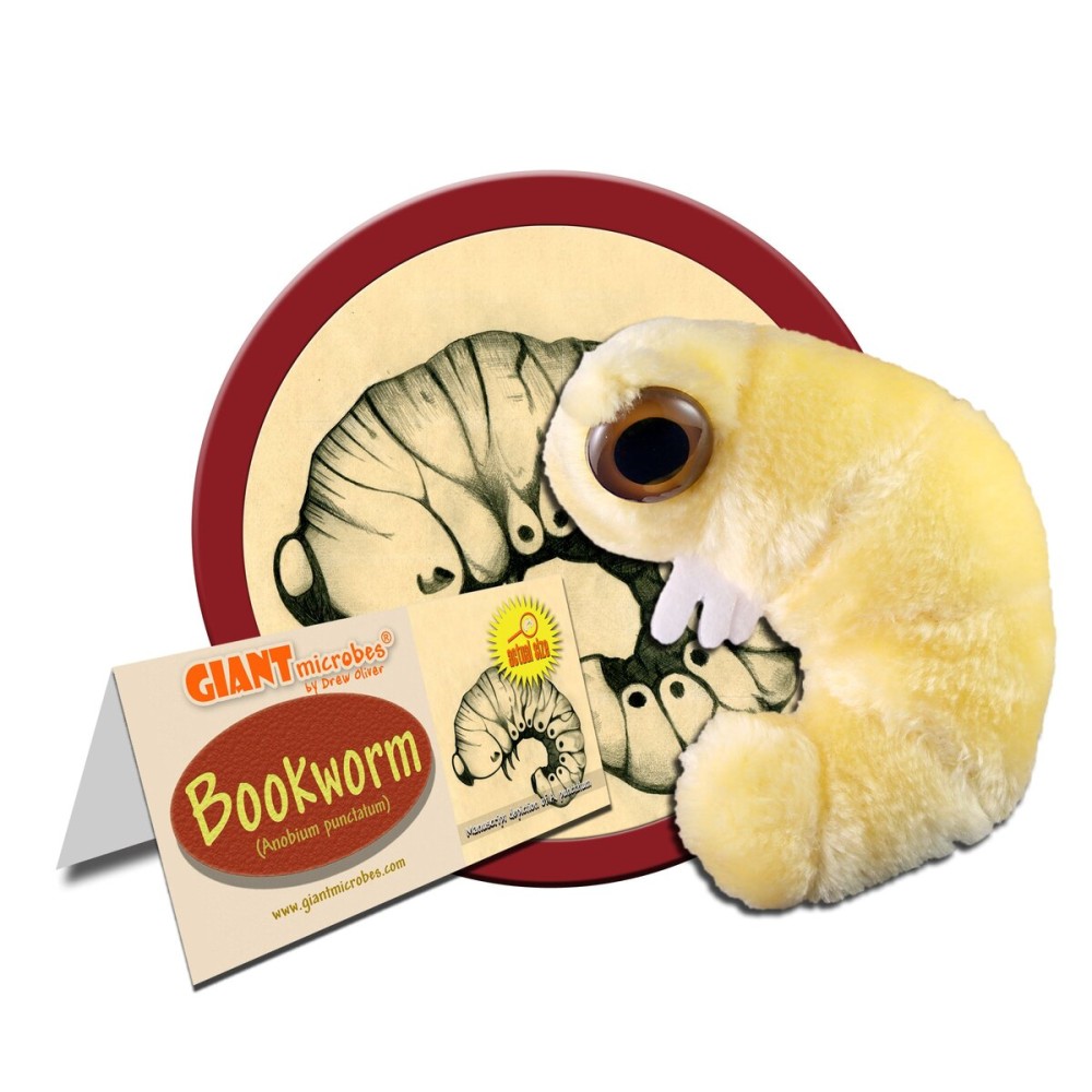 GIANTmicrobes Bookworm Plush - Learn About Science, Microbes, Books and Worms with This Adorable Gift for Friends, Family, Readers, Librarians, Scientists, Bibliophiles, Insect Fans and Nature Lovers