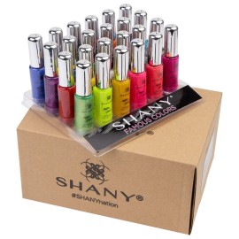 SHANY Nail Art Set Nail Polish - Glitter, Metallic, Pearls, Neon and Matte Nail Polish Nail Art Drawing Decoration Set With Built-in Thin Nail Art Brush - 24 Famous Colors Nail Polish Bulk