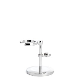 MHLE Chrome Stand for Traditional & Classic Series Safety Razors & Shaving Brushes | Shave Accessory | Modern Design