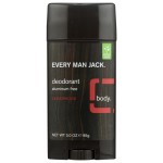 Every Man Jack Deodorant Aluminum Free, Cedarwood 3 oz (Pack of 4)