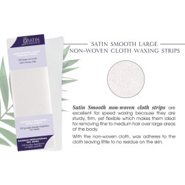 Satin Smooth Non-Woven Cloth Waxing Strips, Large, 100 ct x 1 pack