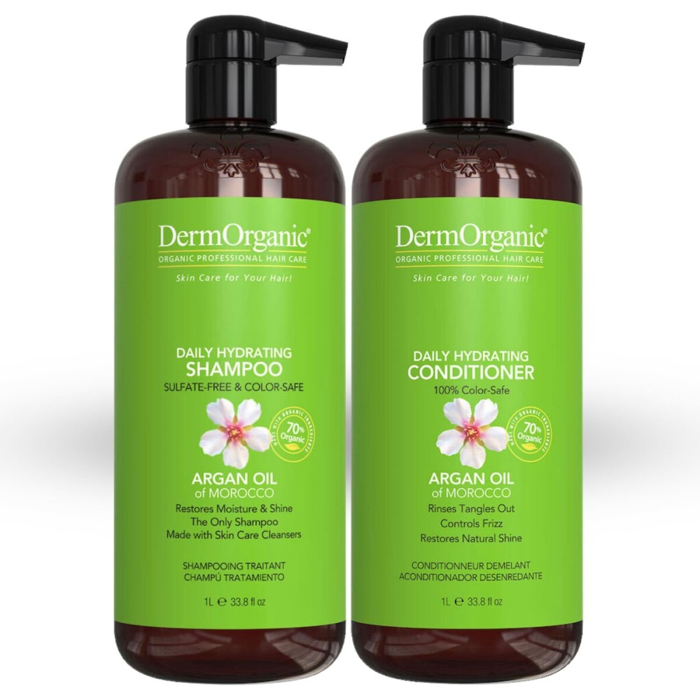 DermOrganic Argan Oil Daily Hydrating Shampoo plus Conditioner - Sulfate-Free & Color Safe, 33.8 oz DermOrganic Argan Oil Daily Hydrating Shampoo plus Conditioner - Sulfate-Free & Color Safe, 33.8 oz