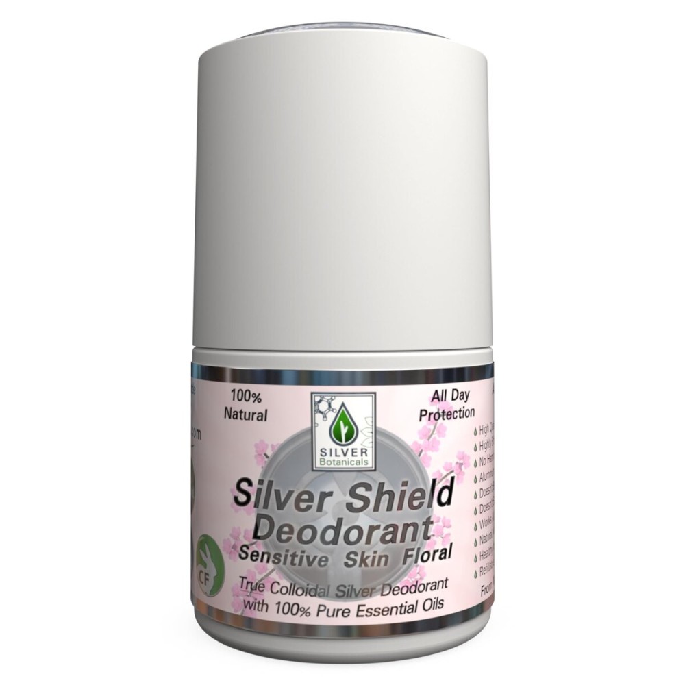 Silver Shield Deodorant - Sensitive Skin Formula - Floral Scent | All Natural Colloidal Silver Deodorant (Roll-on, 2 oz.) Silver Shield Deodorant - Sensitive Skin Formula - Floral Scent | All Natural Colloidal Silver Deodorant (Roll-on, 2 oz.)