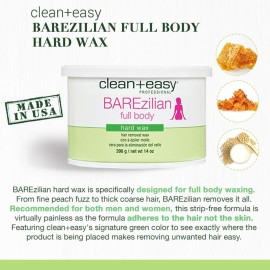 Clean + Easy BAREzilian Hard Wax, Non-Strip Hair Removal Depilatory Wax for Full Body, Bikini Brazilian Waxing, Great for Sensitive Skin - Ideal for Women and Men, 14 oz Clean + Easy BAREzilian Hard Wax, Non-Strip Hair Removal Depilatory Wax for Full Body, Bikini Brazilian Waxing, Great for Sensitive Skin - Ideal for Women and Men, 14 oz