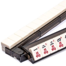 Yellow Mountain Imports Modern Mahjong Racks with Built-in Pushers - Black - Set of 4