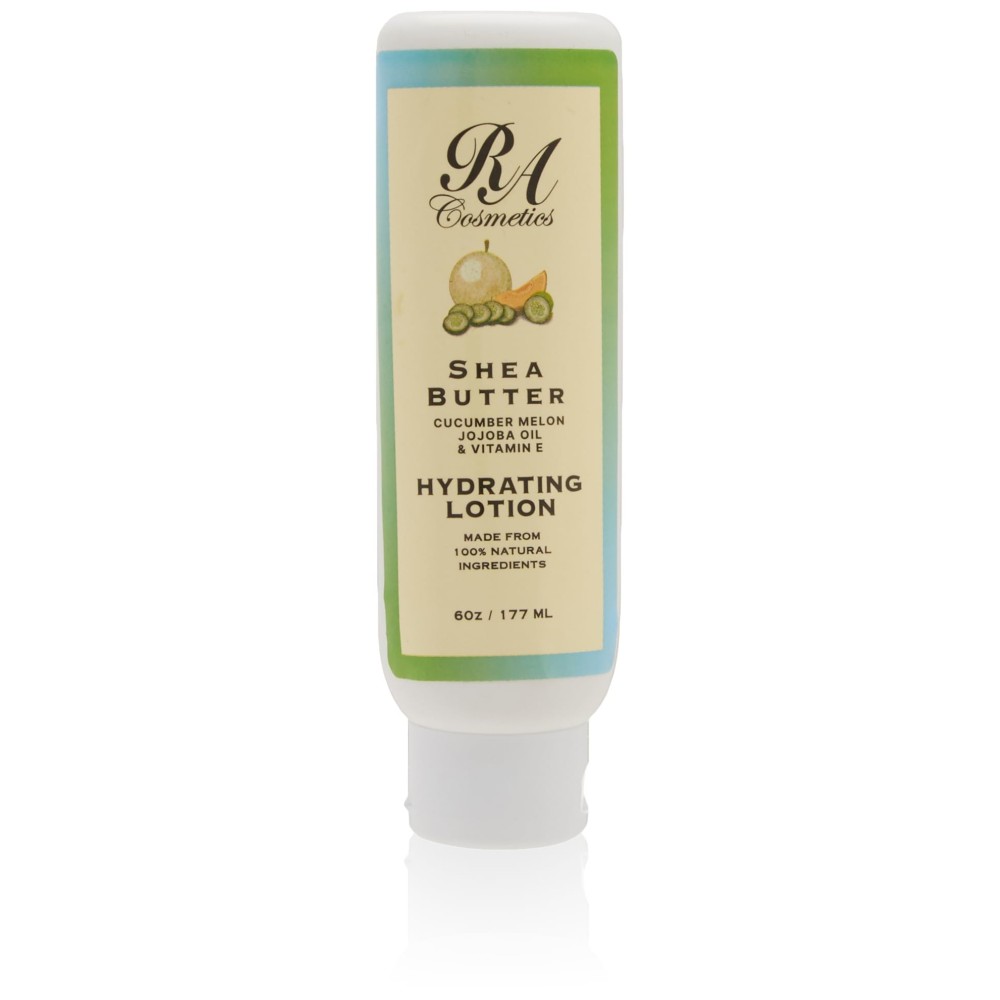 RA COSMETICS Shea Butter Body Lotion with Cucumber Melon & Jojoba Oil Hand & Body Moisturizer with Vitamin E 6 oz