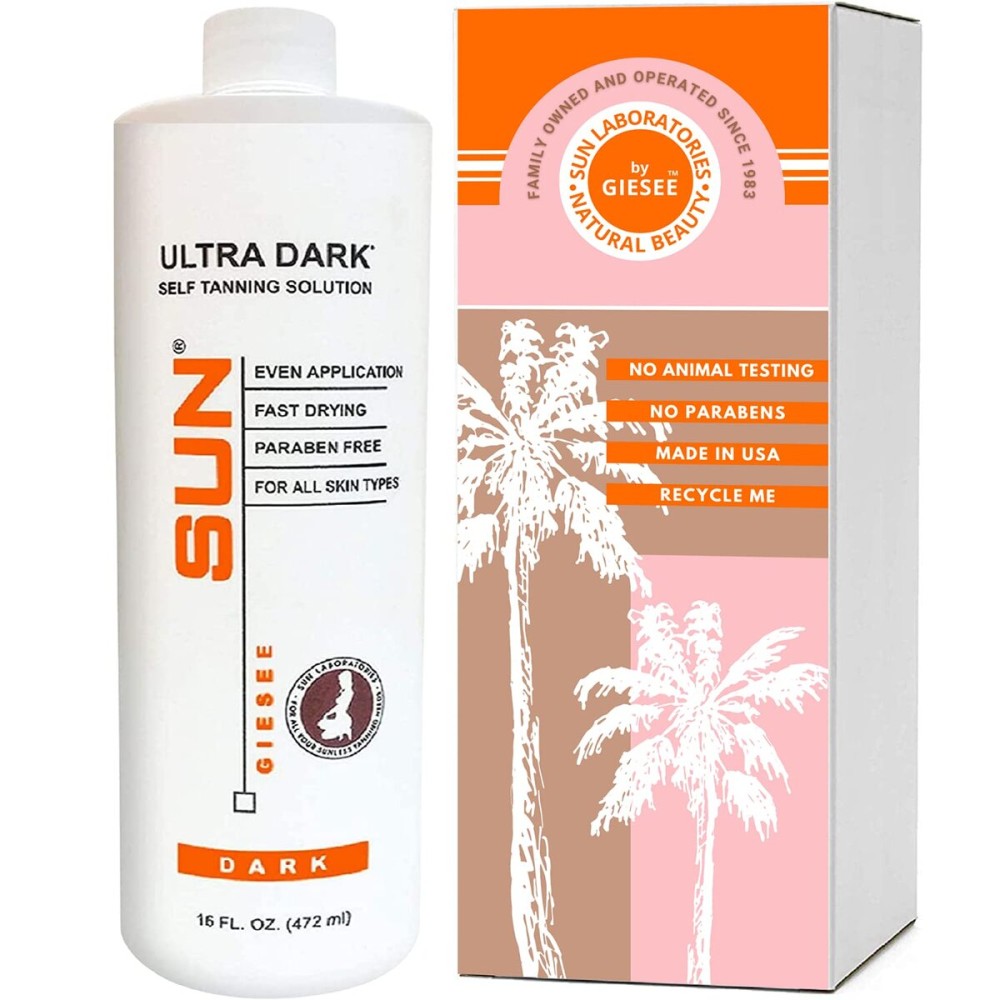 Sun Laboratories By Giesee Ultra Dark Spray Tan Solution 16 oz - Professional Spray Tan, Sun Tanning Lotion, Fake Tan, Airbrush Tanning Machine, Non-Toxic Self Tanner, Spray Tan Kit Sun Laboratories By Giesee Ultra Dark Spray Tan Solution 16 oz - Professional Spray Tan, Sun Tanning Lotion, Fake Tan, Airbrush Tanning Machine, Non-Toxic Self Tanner, Spray Tan Kit