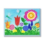 The Kids Room by Stupell Bright Flowers and Dragonflies Rectangle Wall Plaque