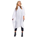 BD Barber Lightweight Crinkle Nylon Hair Cutting/Styling Cape, Water Resistant, Machine Washable, Permanent Crinkle Nylon, Repels Hair, Snap Closure at Neck, Generous 54 x 60 inch Size, White